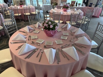 Table setting for 2024 May Day Brunch